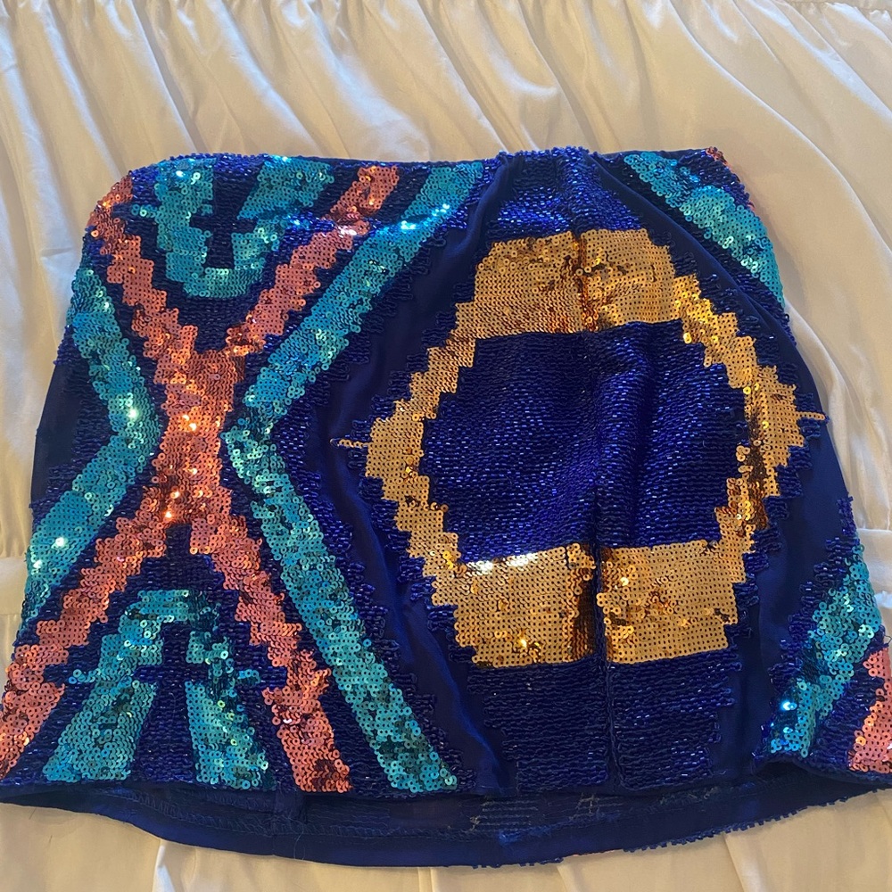 Sparkly Women’s mini skirt.
